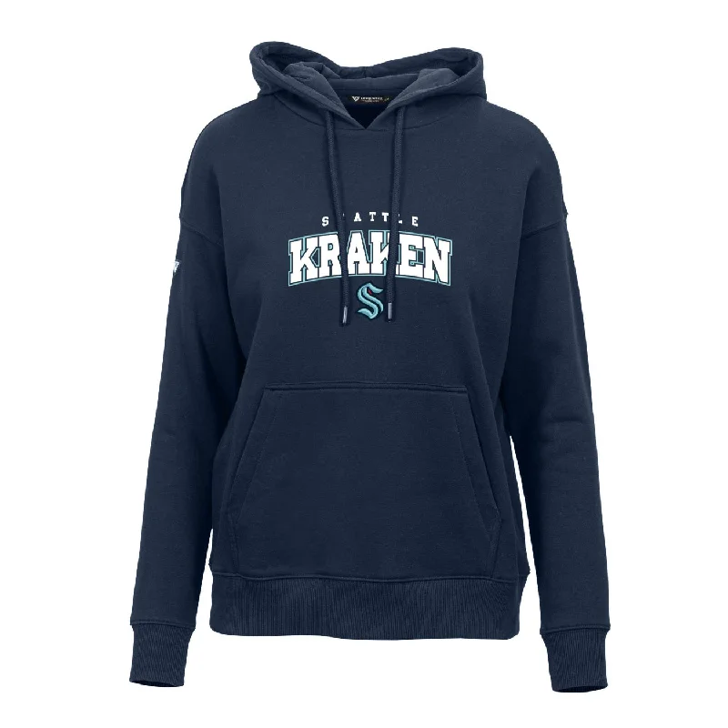 Seattle Kraken Womens Team Arch Hoodie Hoodie with Hem Drawcord Adjustable Customizable Seattle Kraken Womens Team Arch Hoodie Hoodie with Hem Drawcord Adjustable Customizable