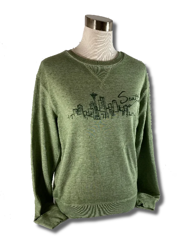 Seattle Skyline Sweatshirt Hoodie with V-Neck Classic Versatile