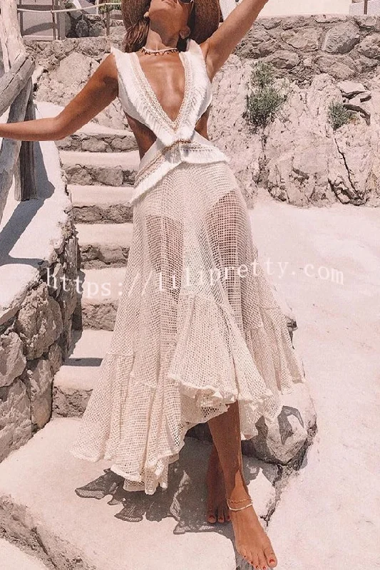 Lilipretty® Sexy See-through Mesh Lace Resort Beach Skirt seamless skirt comfort