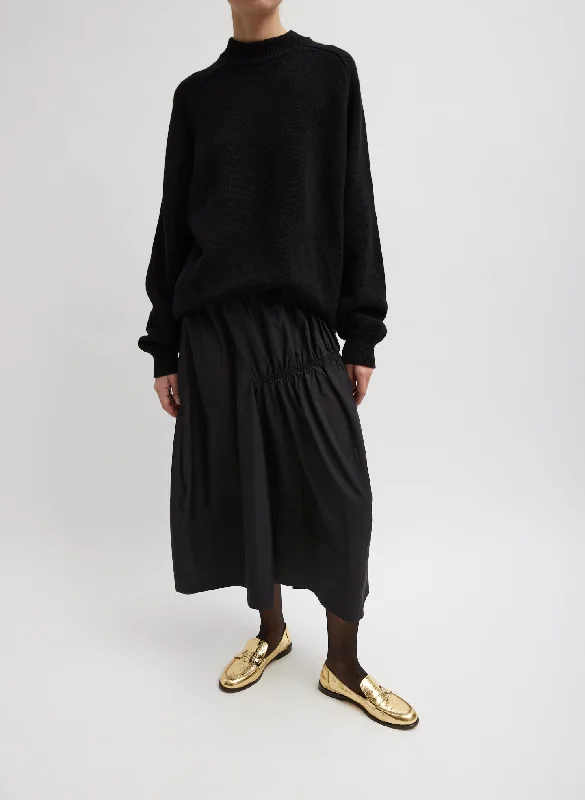 Shirred Nylon Paneled Skirt cashmere skirt fine