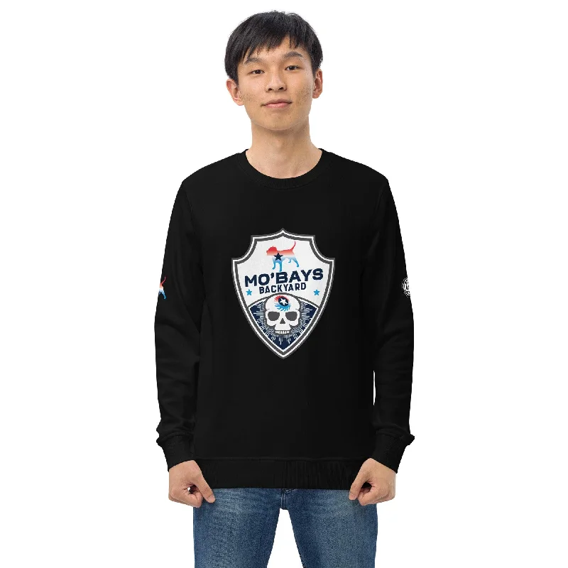 Skull Three Unisex Organic Sweatshirt Hoodie with Rolled Sleeves Casual Relaxed