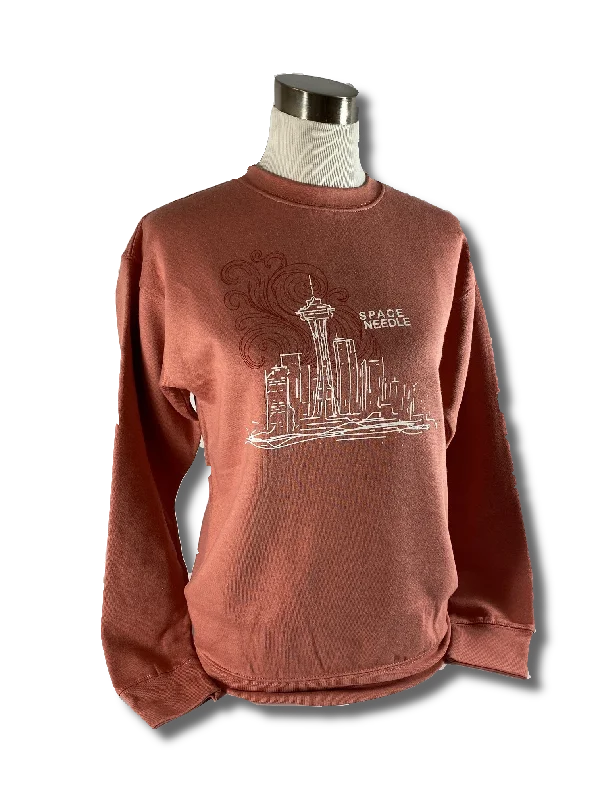 Space Needle Seattle Skyline Sweatshirt Hoodie with Logo Branding Identity
