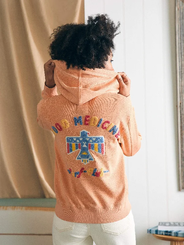 Steven Paul Judd Good Medicine Hoodie - Orange Hoodie with Drawstring Waist Adjustable Fitted Steven Paul Judd Good Medicine Hoodie - Orange Hoodie with Drawstring Waist Adjustable Fitted