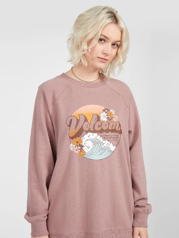 Stone Magic Boyfriend Sweatshirt - Raisin Hooded Sweatshirt Casual Wear Street Style Stone Magic Boyfriend Sweatshirt - Raisin Hooded Sweatshirt Casual Wear Street Style