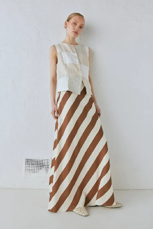 Sun Linen Maxi Skirt Stripe boho skirt vibe