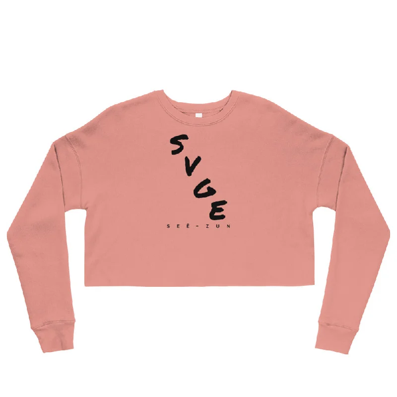 SVGE Collection Cola Crop Sweatshirt Hoodie with Ribbed Hem Stretchable Secure
