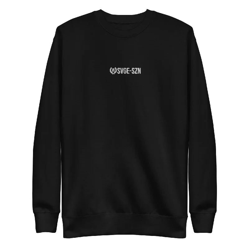 SVGE Unisex Premium Sweatshirt - Black Hoodie with Cuffed Sleeves Snug Secure