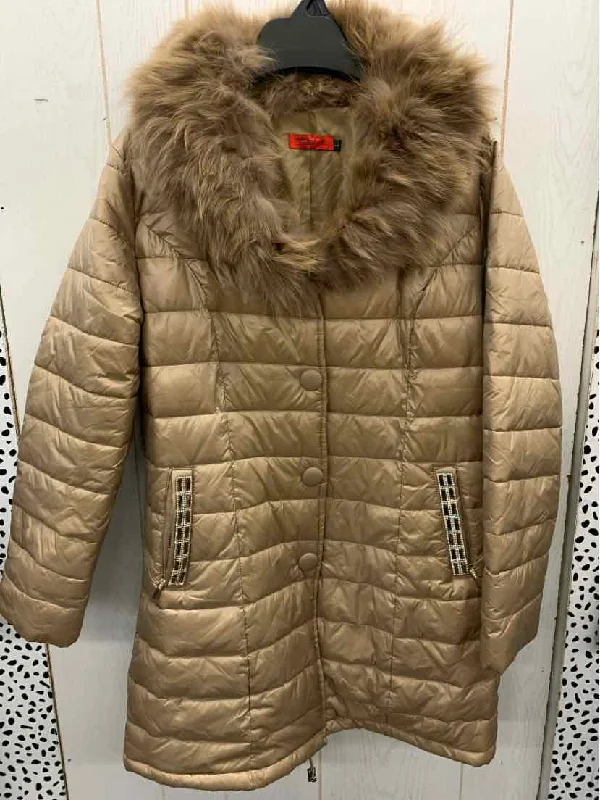 Tan Womens Size L Jacket (Outdoor) Elasticated Jacket Padded Jacket Insulated Jacket