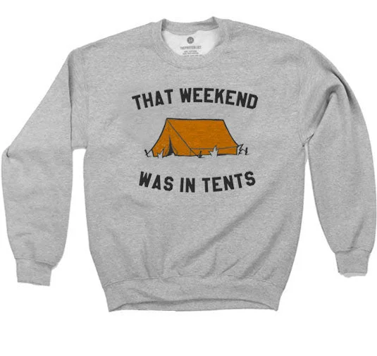 That Weekend Was In Tents - Sweatshirt - Heather Grey Hoodie with Double Zipper Versatile Adjustable That Weekend Was In Tents - Sweatshirt - Heather Grey Hoodie with Double Zipper Versatile Adjustable