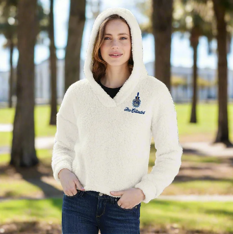 The Citadel, Spike, Ladies Cozy Fleece Embroidered Hoodie Hoodie with Ribbed Hem Stretchable Secure The Citadel, Spike, Ladies Cozy Fleece Embroidered Hoodie Hoodie with Ribbed Hem Stretchable Secure