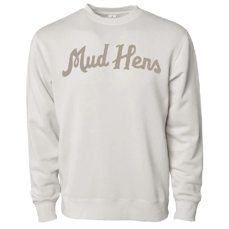Toledo Mud Hens Retro Script Ivory Crewneck Sweatshirt Hoodie with Embroidery Detailed Premium Toledo Mud Hens Retro Script Ivory Crewneck Sweatshirt Hoodie with Embroidery Detailed Premium