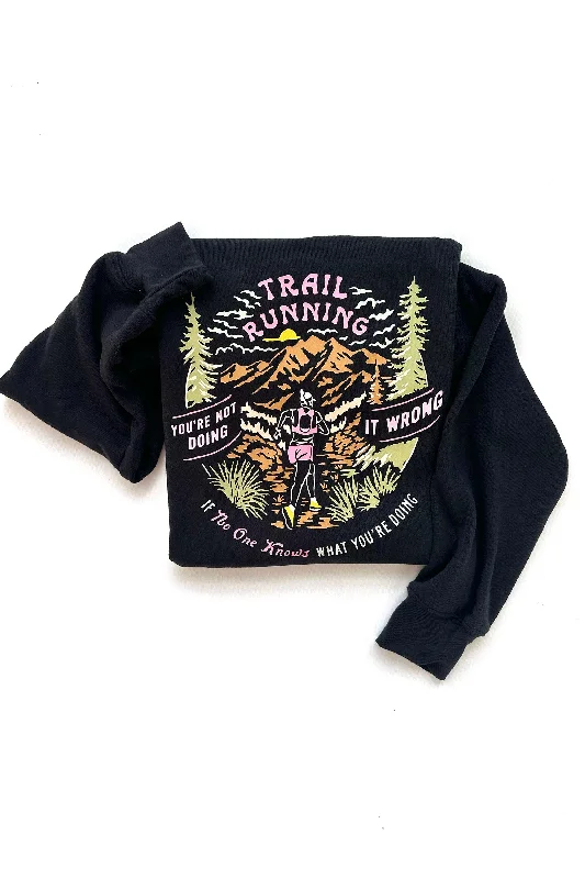 Trail Running Sweatshirt Hoodie with Typography Text Message