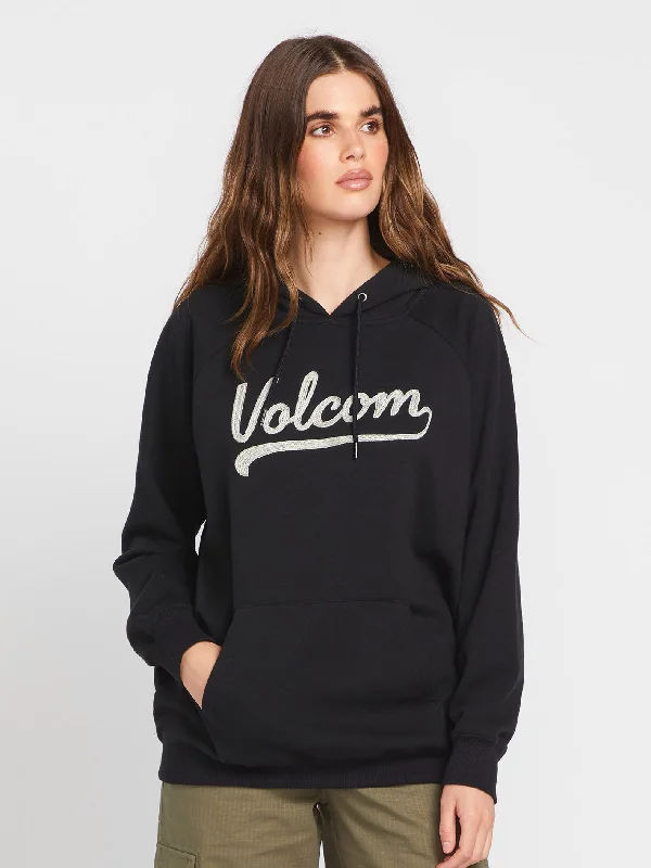 Truly Stoked Hoodie - Black Hoodie with Drop Shoulder Relaxed Streetwear