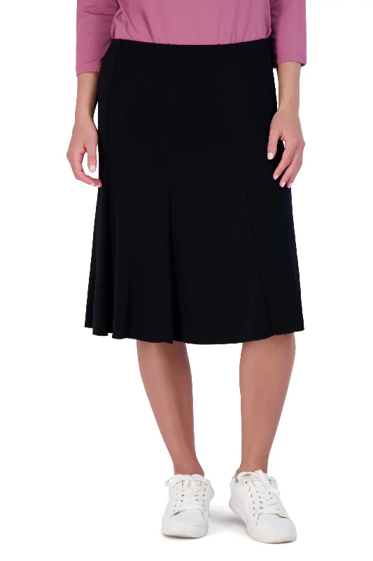 Twirly Skirt Pull On Snoga  23" - Black belted skirt waist