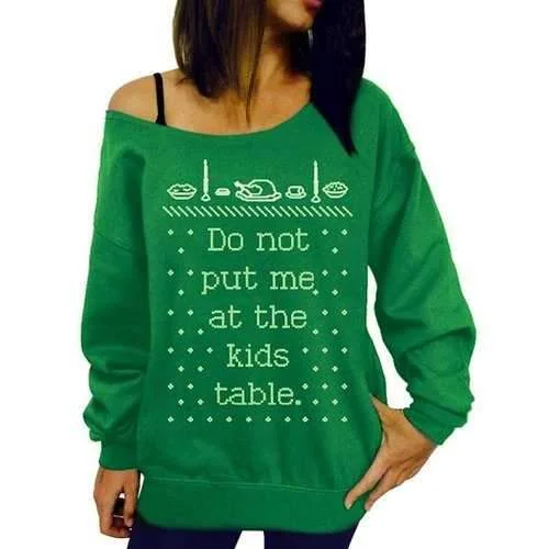 Women's Stylish Long Sleeve Round Neck Letter Pattern Sweatshirt - Green L Hoodie with Typography Text Message Women's Stylish Long Sleeve Round Neck Letter Pattern Sweatshirt - Green L Hoodie with Typography Text Message