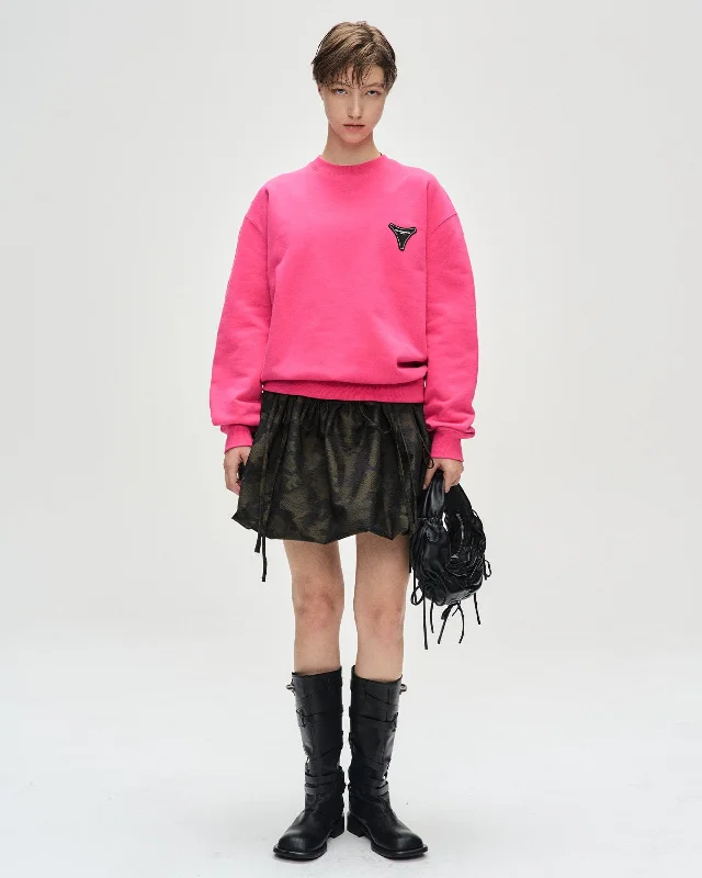 UNISEX STOOL PATCH LOGO SWEATSHIRTS atb1272u(PINK) Hoodie with Reflective Safety Nightwear UNISEX STOOL PATCH LOGO SWEATSHIRTS atb1272u(PINK) Hoodie with Reflective Safety Nightwear
