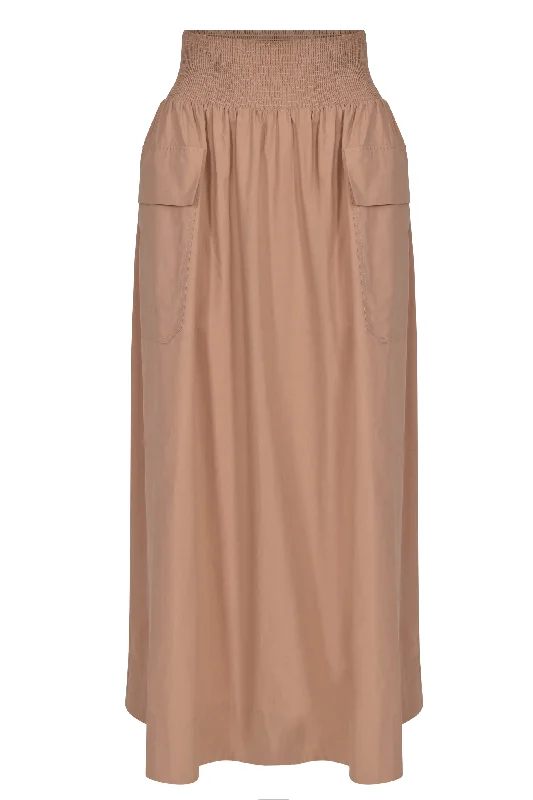 Husk Ingrid skirt - Camel wool skirt thick