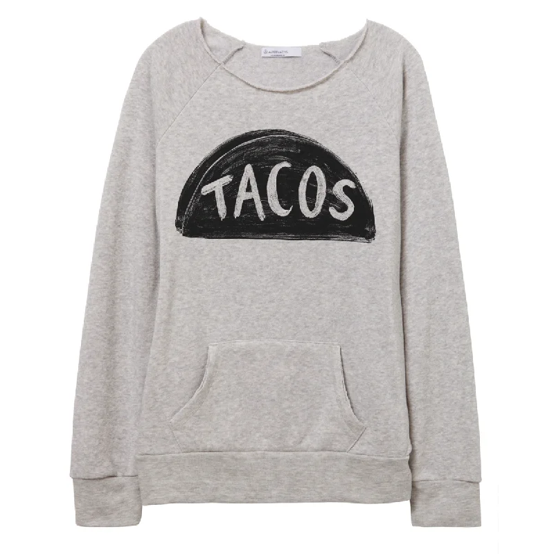 Women's Off-the Shoulder-Slouchy Taco Sweatshirt Hoodie with Tied Waist Feminine Flattering Women's Off-the Shoulder-Slouchy Taco Sweatshirt Hoodie with Tied Waist Feminine Flattering