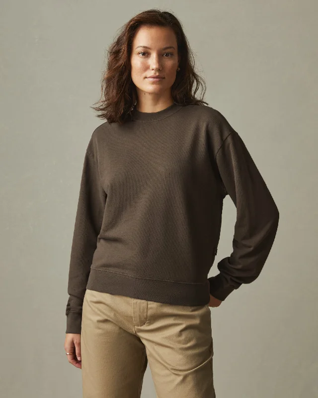 Relaxed French Terry Sweatshirt - Oak Hoodie with Puffed Sleeves Voluminous Trendy