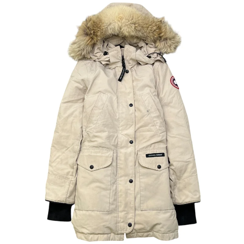 Women's Trillium Parka Down Jacket Cream Size XS Herringbone Jacket Checkered Jacket Solid Jacket Women's Trillium Parka Down Jacket Cream Size XS Herringbone Jacket Checkered Jacket Solid Jacket