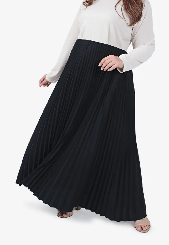 Posey Pretty Pleated Long Skirt leather skirt sleek